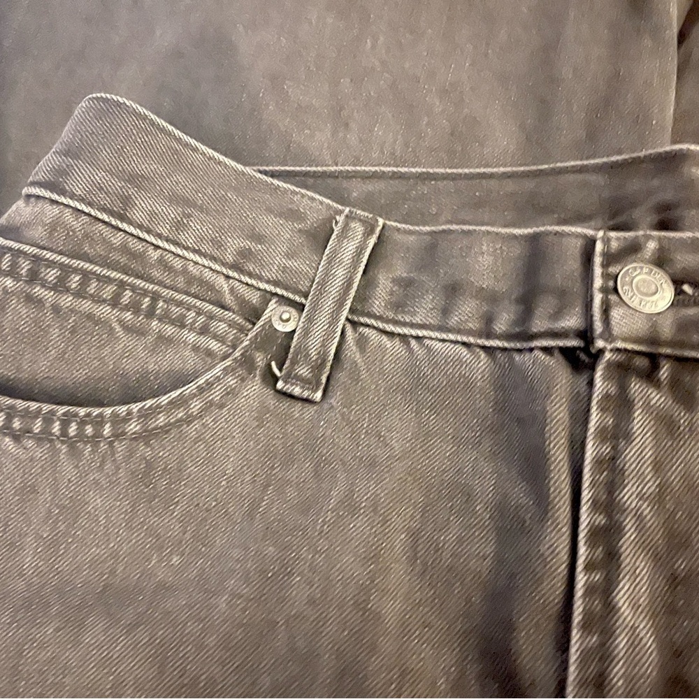 GAP High Rise Barrel Jeans in Washed Black size 32 Tall